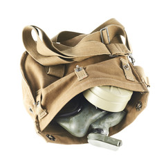 Fototapeta premium Brown army shoulder bag isolated