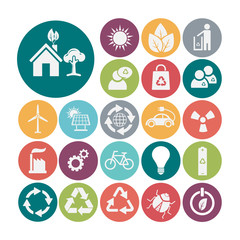 Ecology and recycle icons, vector