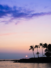 ハワイ島の夕日