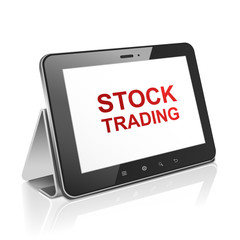 tablet computer with stock trading on display