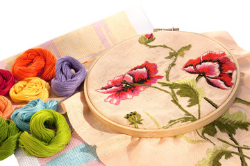 The Embroidery With Peonies