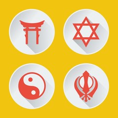 religions of the world icons flat part 2