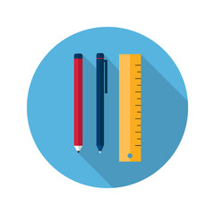 Ruler pen and pencil icon