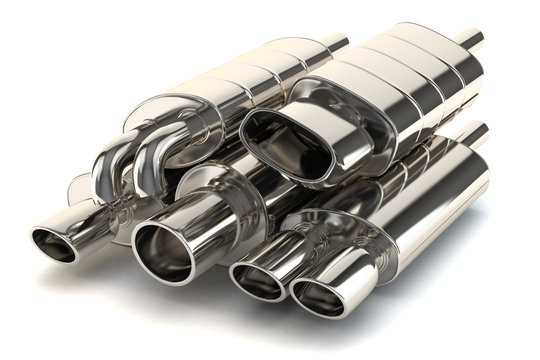 Set of exhaust pipes