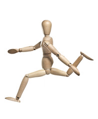Wooden dummy is running