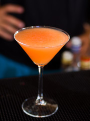 Martini Glass with a passion fruit cocktail