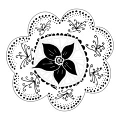 Hand-drawn flower motif for design