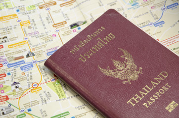 passport with map