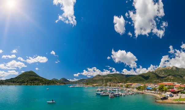 Harbor of Nidri on Lefkas Greece