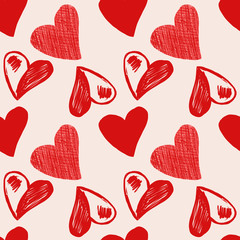 Love hearts sketch hand drawn