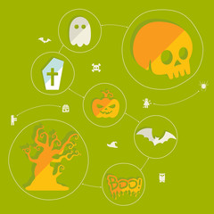 Halloween flat infographic