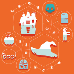 Halloween flat infographic