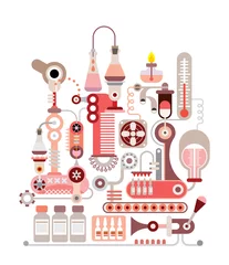 Gordijnen Chemical Laboratory vector illustration ©  danjazzia