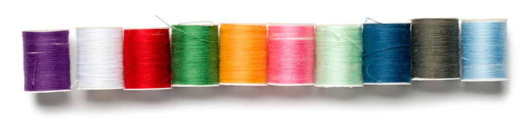 Spools of Thread on White
