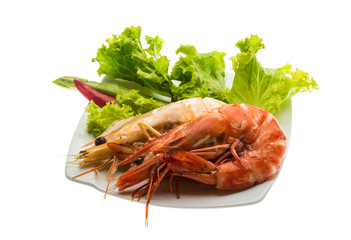 Boiled king prawns