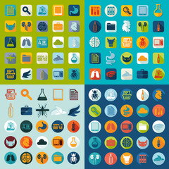 Set of veterinary flat icons