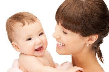 happy mother with baby
