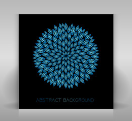 Black and blue floral background.