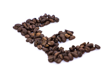 Kaffeebohnen Buchstabe E Espresso
