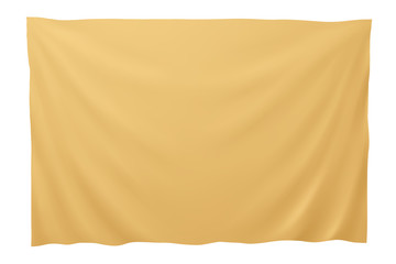 Golden banner, vector illustration. Isolated on white