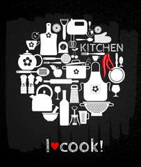 Kitchen icon set.