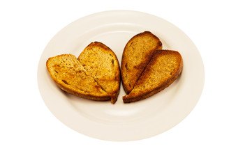 two heart-shaped toast