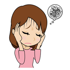 落ち込む若い女性