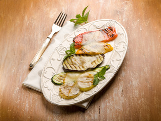 mixed grilled vegetables with scamorza cheese