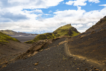 Panorama of Icelandic mountains