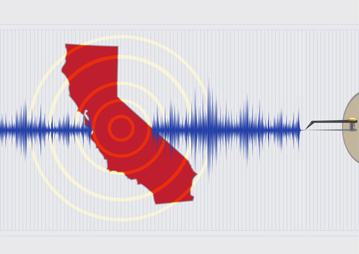 California Earthquake Concept. Vector EPS10 And Raster