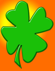 A simple two dimensional four leaf clover background design.