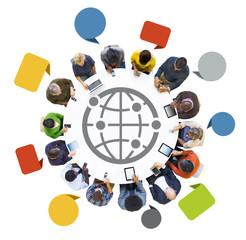 Multi-Ethnic People Using Digital Devices
