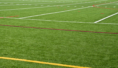 Green soccer field
