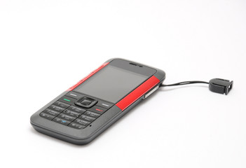 Cellular phone on white background