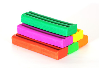 Colorful plasticine pyramid