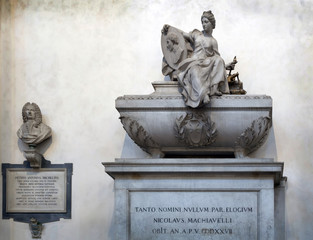 Niccolo Machiavelli's tomb in the Basilica of Santa Croce