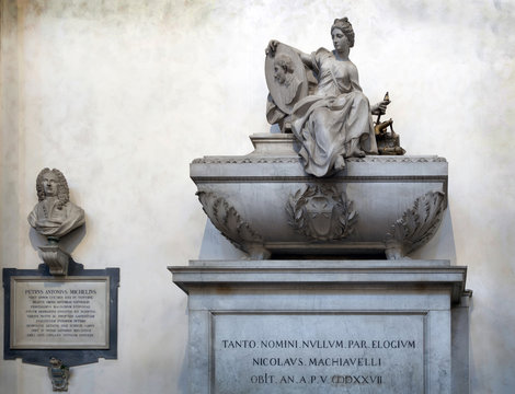 Niccolo Machiavelli's tomb in the Basilica of Santa Croce