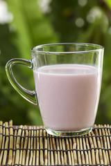 Glass of Strawberry flavour Milk
