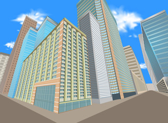 Building in the city,architecture scene background