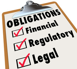 Obligations Checklist Check Mark Boxes Legal Regulatory Financia