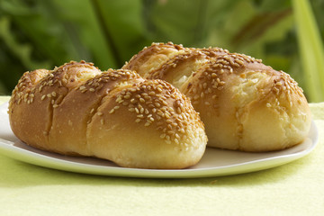 Sesame and garlic bread