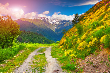 Fototapeta premium Traveling Caucasus mountains