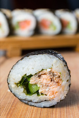 Close up of sushi, Japanese seafood