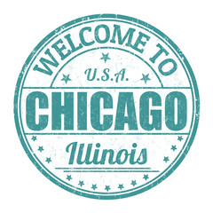 Welcome to Chicago stamp