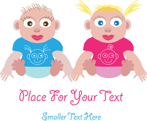 vector illustration of small babies