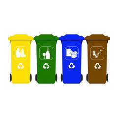 Garbage containers for recycling