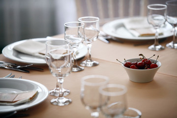 Dinner in a restaurant