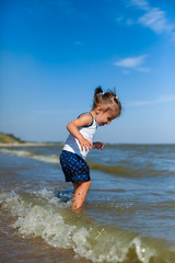 girl on the beach by the sea