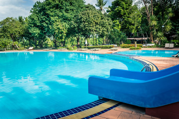 Swimming pool with stair at hotel