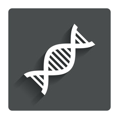 DNA sign icon. Deoxyribonucleic acid symbol.